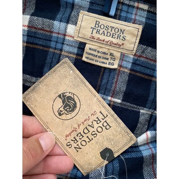 Boston Traders Mens Blue White Plaid Button Down Shirt Top NEW Size XL - Picture 5 of 7